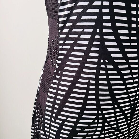 Frank Lyman Long Colorblock Maxi Dress Black & White Stretchy Comfy - Size 6 - Picture 4 of 8